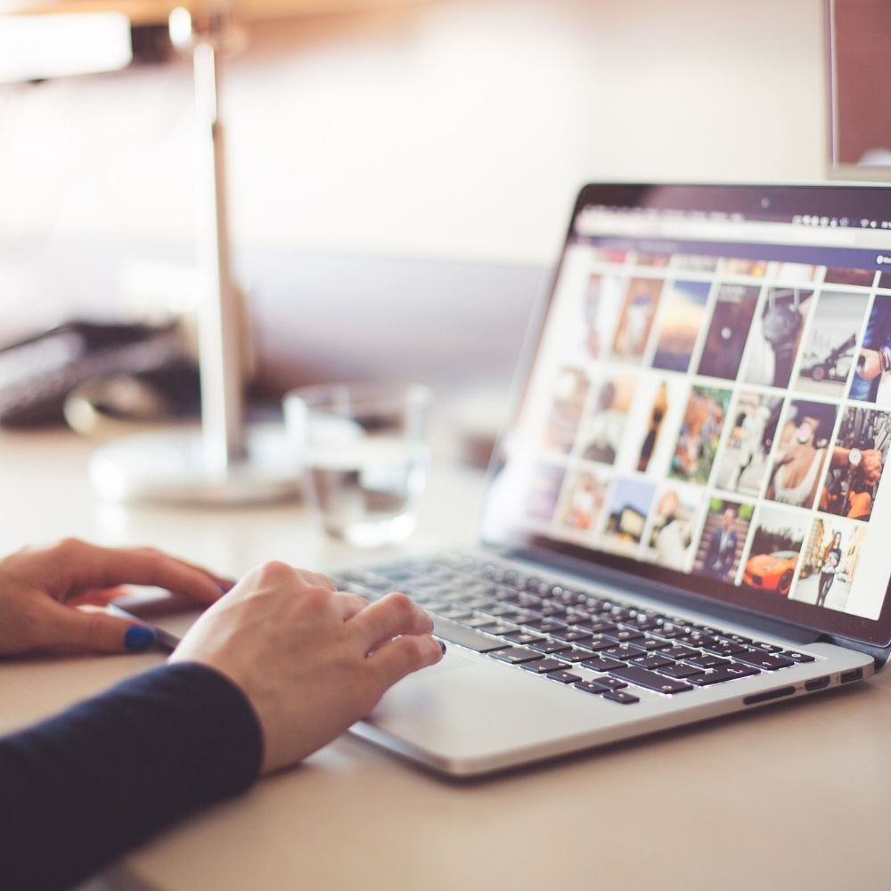 Person using a laptop